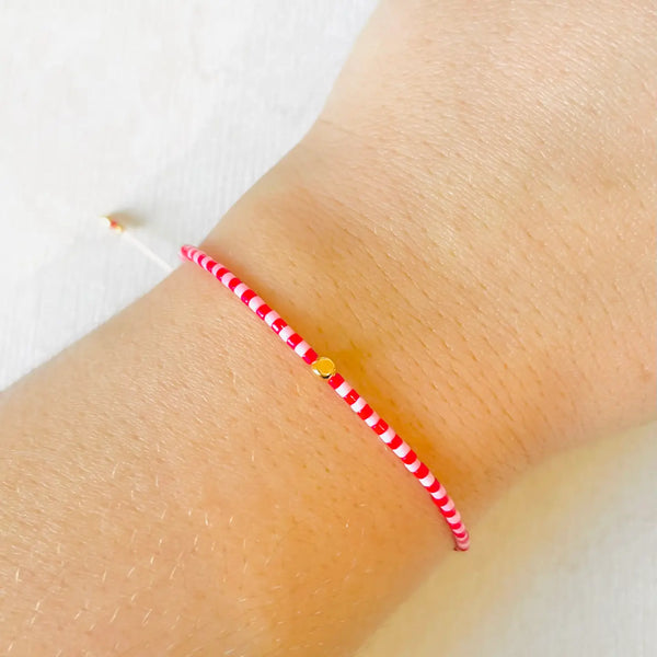 Atteline Green & Cream Miyuki Bead Bracelet