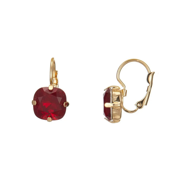 Belle Jewellery Red Crystal Sleeper Earrings
