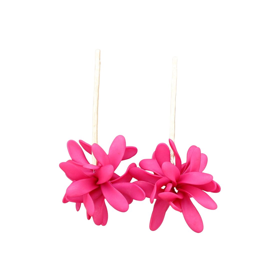 Sonata Fuchsia Pink Petal Statement Stud Earrings