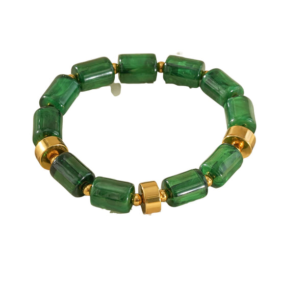 Eclat Paris Green Beaded Statement Bracelet