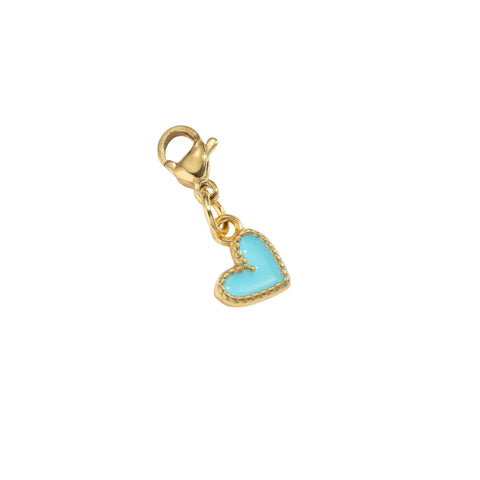 Cosmos Turquoise Heart Charm For Charm Necklace/Bracelet