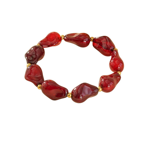 Eclat Paris Burgundy Resin Stretch Bracelet