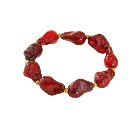 Eclat Paris Burgundy Resin Stretch Bracelet