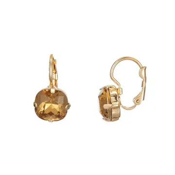 Belle Jewellery Beige Crystal Sleeper Earrings