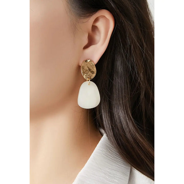 Belle Jewellery Ivory Resin Statement Clip On Earrings