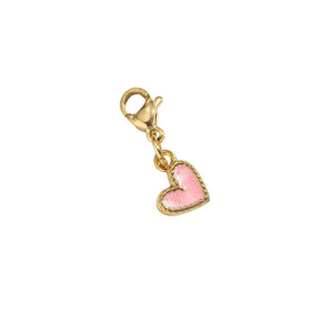 Cosmos Pink Heart Charm For Charm Necklace/Bracelet