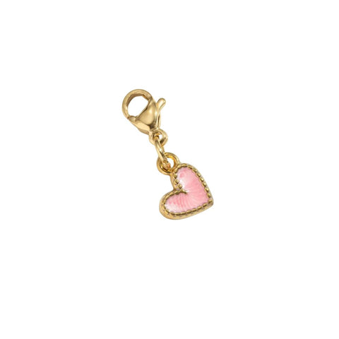 Cosmos Pink Heart Charm For Charm Necklace/Bracelet