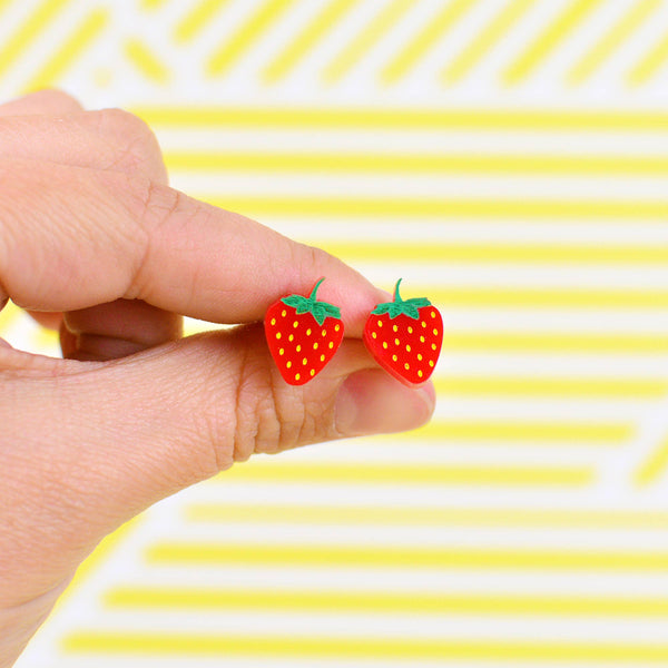 Silly Loaf Strawberry Stud Earrings