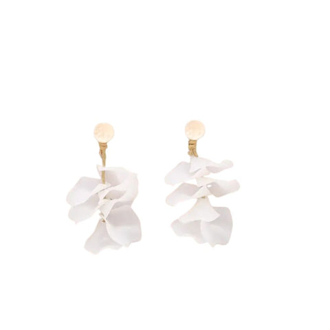Sonata Pale Green Resin Petal Statement Stud Earrings