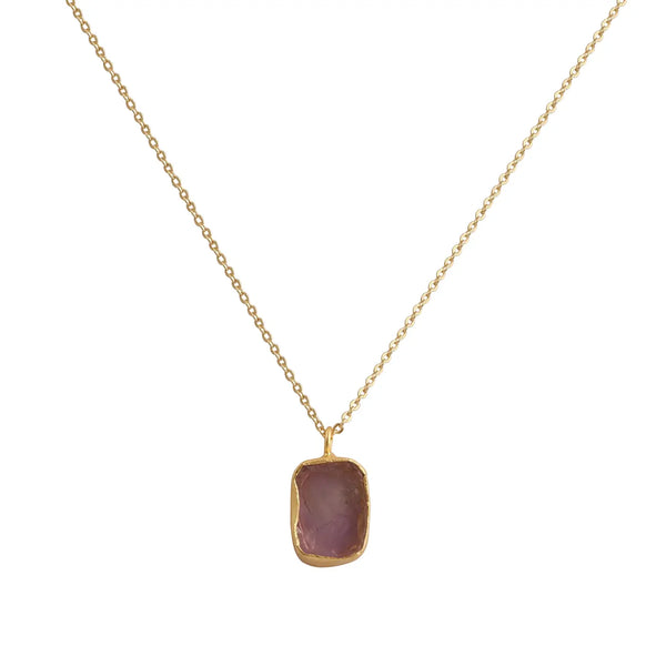 El Joyero Raw Amethyst Gemstone Necklace, February Birthstone
