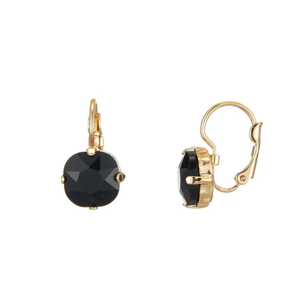 Belle Jewellery Black Crystal Sleeper Earrings