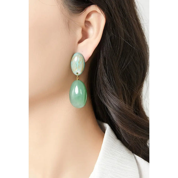 Belle Jewellery Blue Resin Statement Clip On Earrings