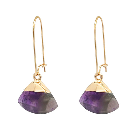 Amorino Gift Boxed, Purple Stone Drop Earrings