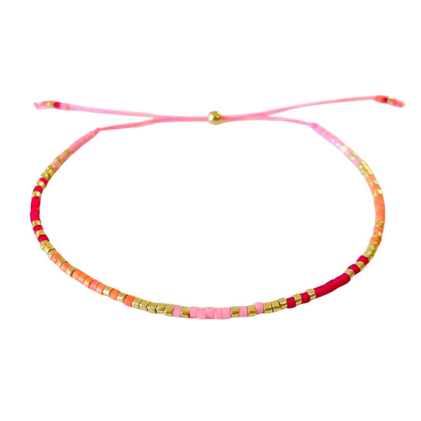 Atteline Pink & Orange Miyuki Bead Bracelet