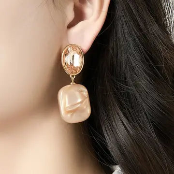 Belle Jewellery Opaline Green Resin Statement Clip On Earrings