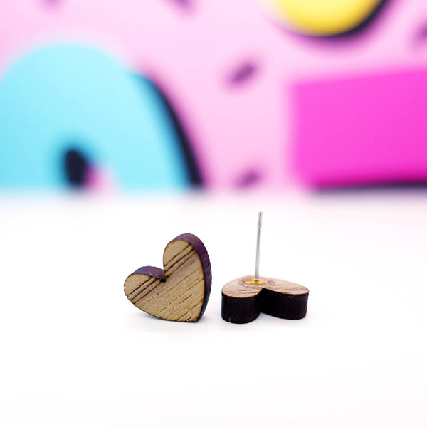 Silly Loaf Red Heart Stud Earrings