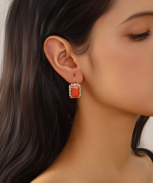 Blossom Green Glass Crystal Drop Earrings