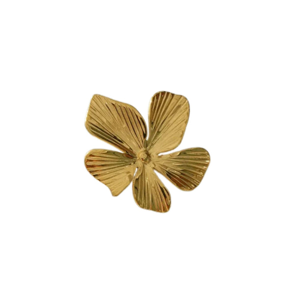Eclat Paris Gold Flower Adjustable Statement  Ring
