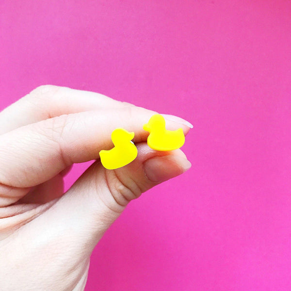 Silly Loaf Yellow Ducks Stud Earrings