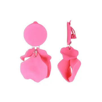 Belle Jewellery Hot Pink Acrylic Statement Clip On Earrings