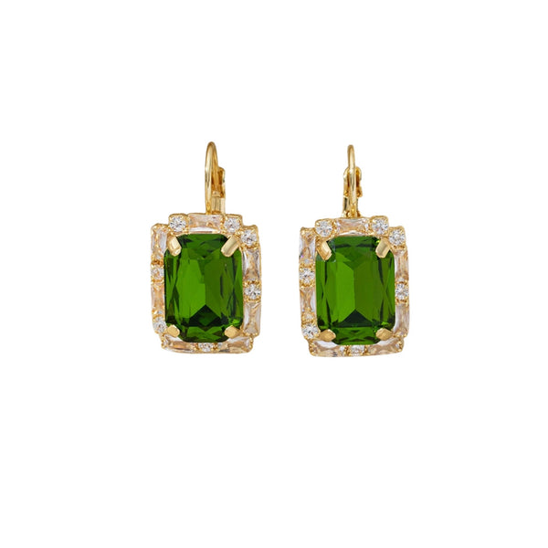 Blossom Green Glass Crystal Drop Earrings