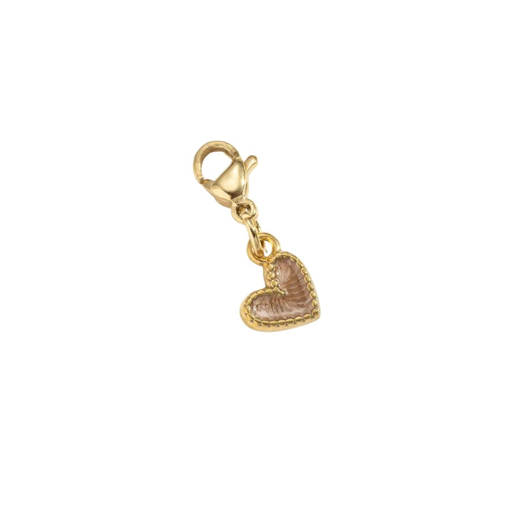 Cosmos Brown Heart Charm For Charm Necklace/Bracelet