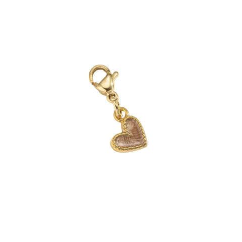 Cosmos Brown Heart Charm For Charm Necklace/Bracelet