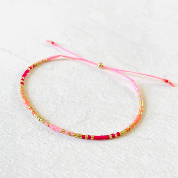 Atteline Pink & Orange Miyuki Bead Bracelet