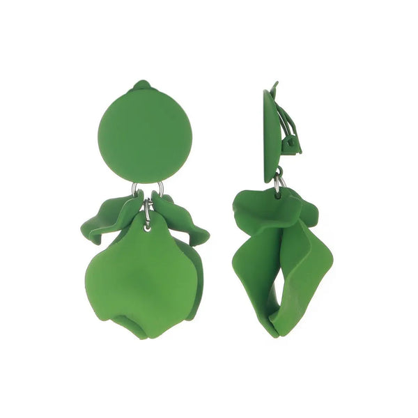 Belle Jewellery Statement Green Acrylic Clip On Earrings