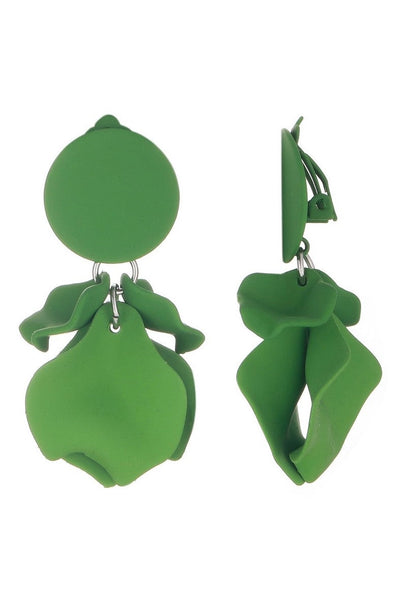 Green acrylic resin earrings