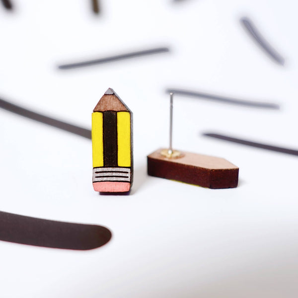 Silly Loaf Pencil Stud Earrings