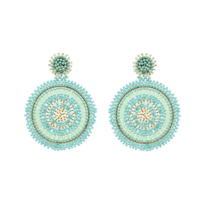 The Narratives Aqua And Gold Beaded Earrings