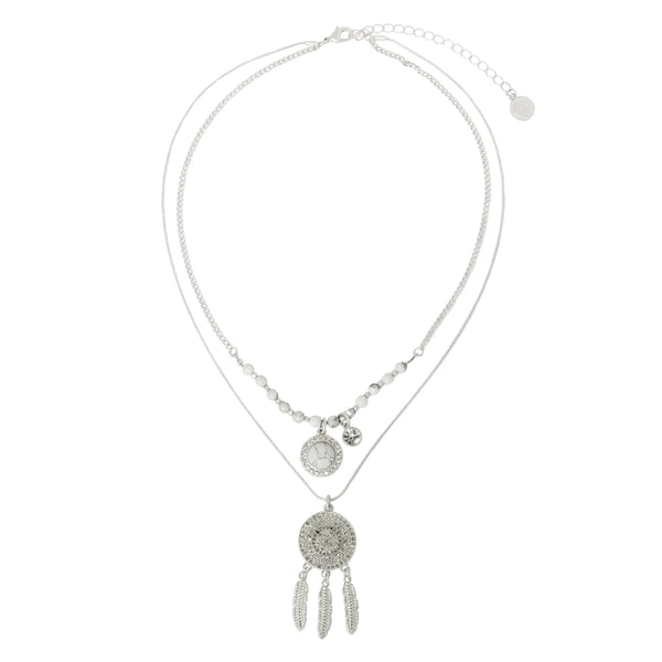 Bibi Bijoux Silver Dreamcatcher Layered Necklace