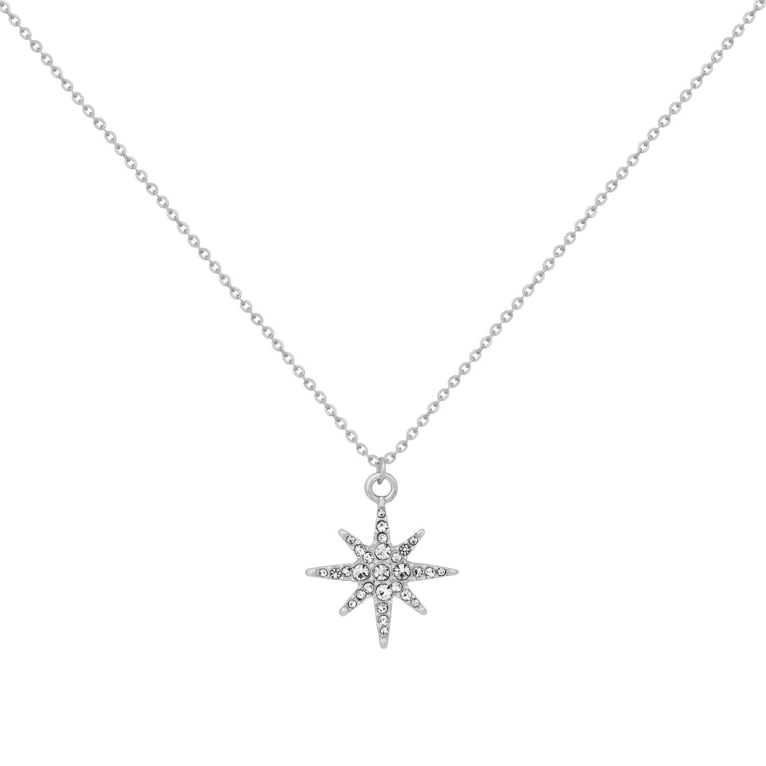 Caramel Jewellery Silver Crystal Star Necklace