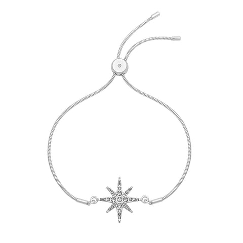 Caramel Jewellery Silver Crystal Star Friendship Bracelet