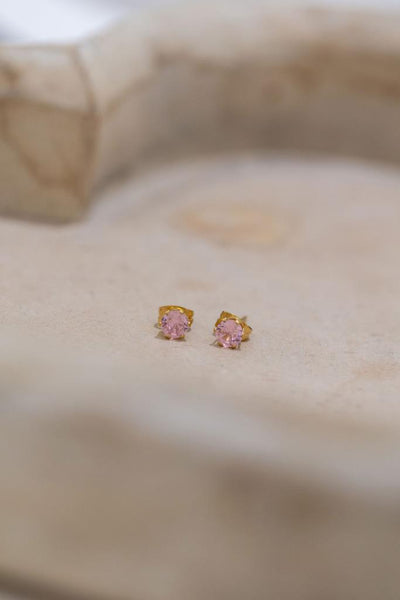 Last True Angel Blush Pink Crystal Stud Earrings