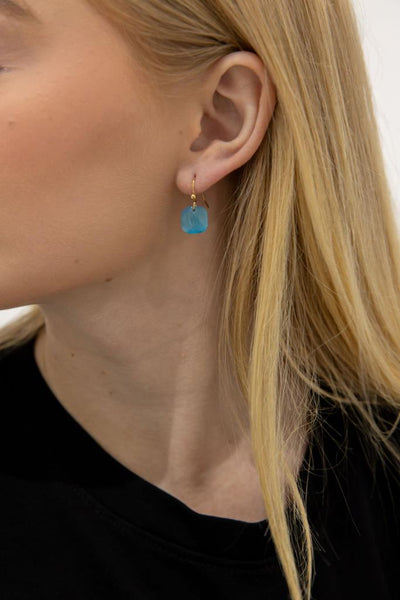 Last True Angel Turquoise Faceted Drop Earrings