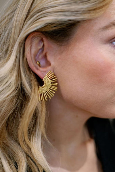 Last True Angel Gold Sunray Statement Earrings
