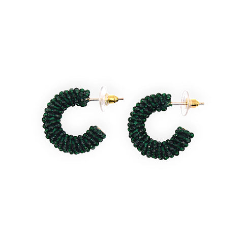 The Narratives Dark Green Cluster Hoop Stud Earrings