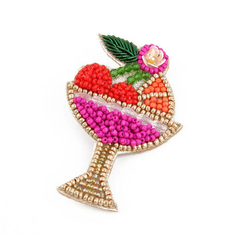 My Doris Hand Beaded Fruity Cocktail Brooch