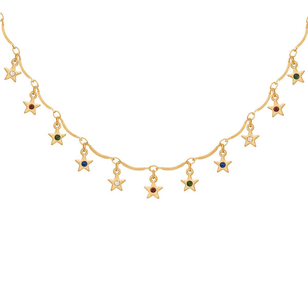 Bibi Bijoux Gold Dancing Stars Necklace and Bracelet Set