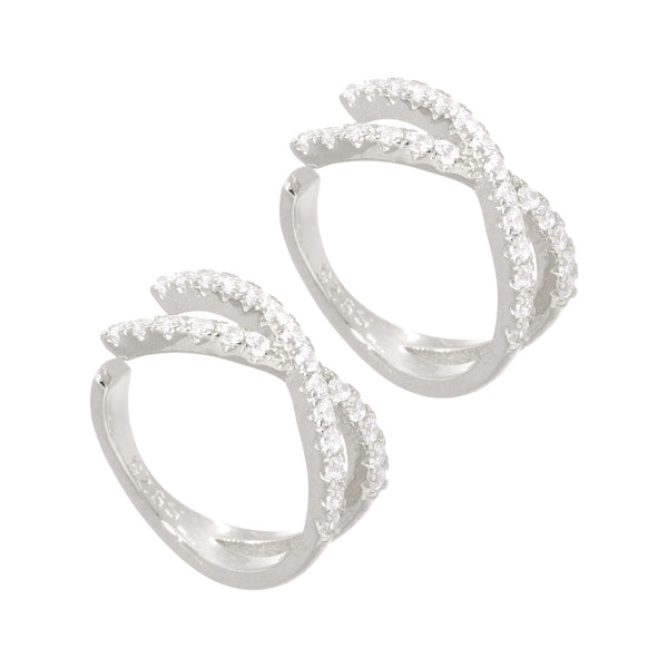 Lillys Amsterdam Sterling Silver Crystal Star Ear Cuff Earring