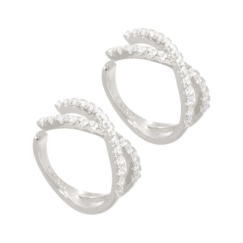 Lillys Amsterdam Sterling Silver Crystal Star Ear Cuff Earring