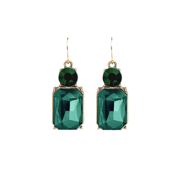 Last True Angel Dark Green Gem Earrings