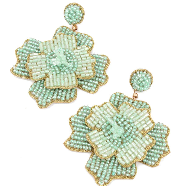 my-doris-hand-beaded-mint-large-flower-stud-earrings
