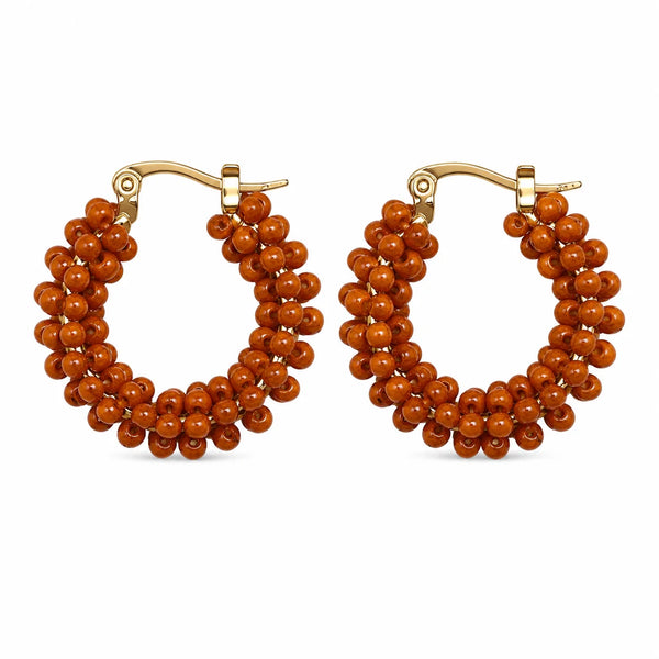 The Narratives Bestselling  Dark Orange Mini Hoop Earrings