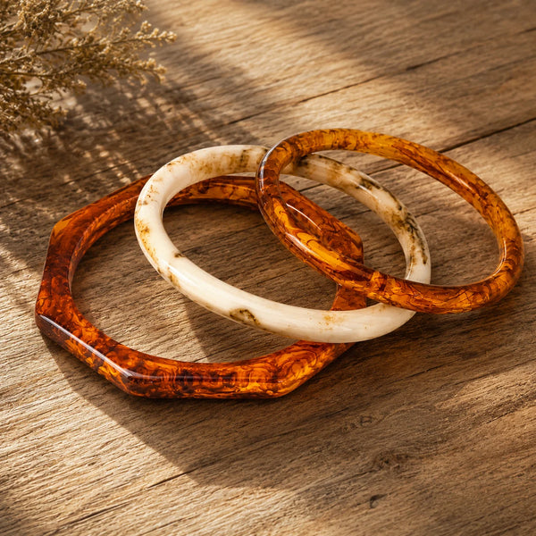 The Narratives 3 x Tortoiseshell Bangle Bracelet Set