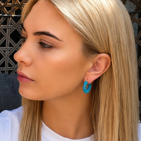 The Narratives Turquoise Mini Hoop Earrings
