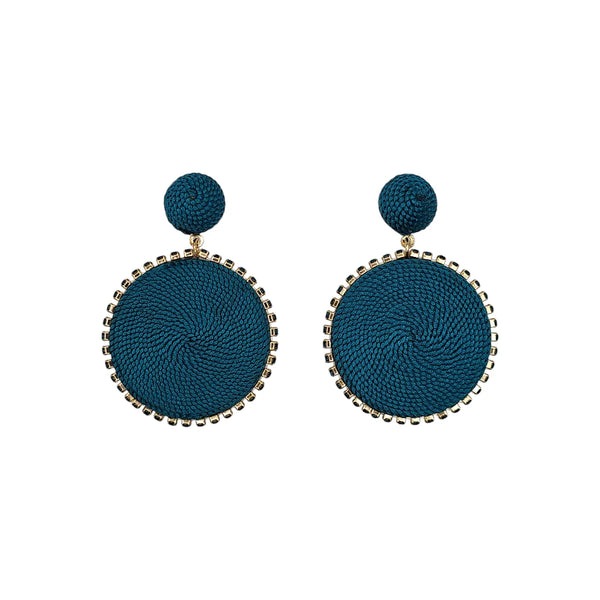 The Narratives Teal  Woven Statement Stud Earrings