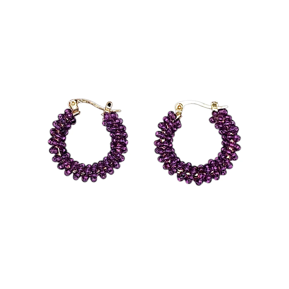 The Narratives Opaque Purple Mini Hoop Earrings